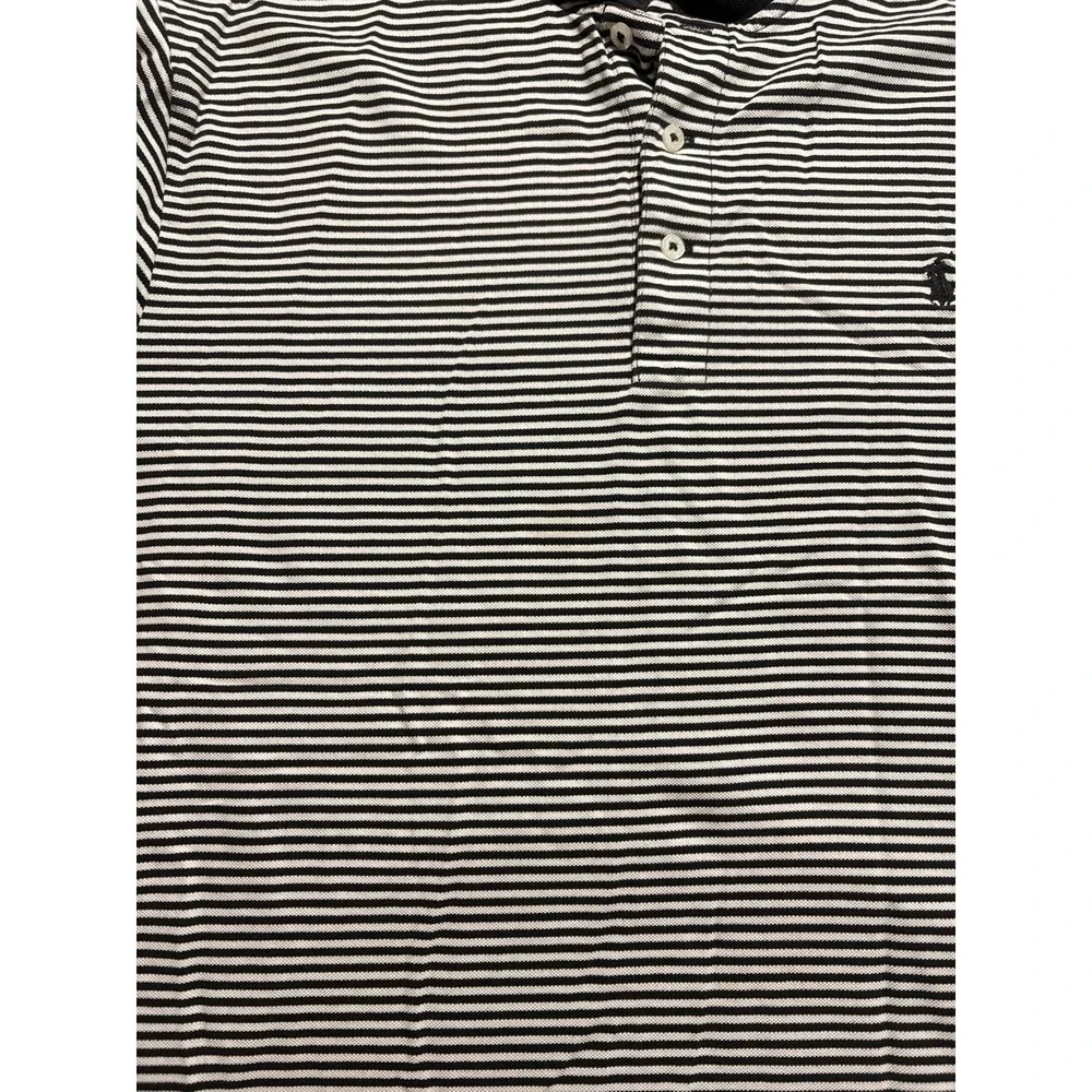 Polo Golf Ralph Lauren Performance Polo Shirt Mens XXL Black White Striped